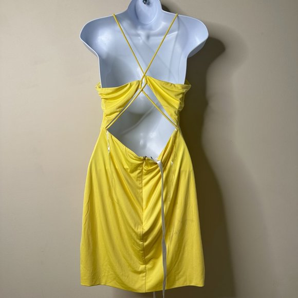 Mistress Rocks 'DANGER ZONE' Sherbet Lemon Mini Dress Women's Large NEW - Picture 6 of 9